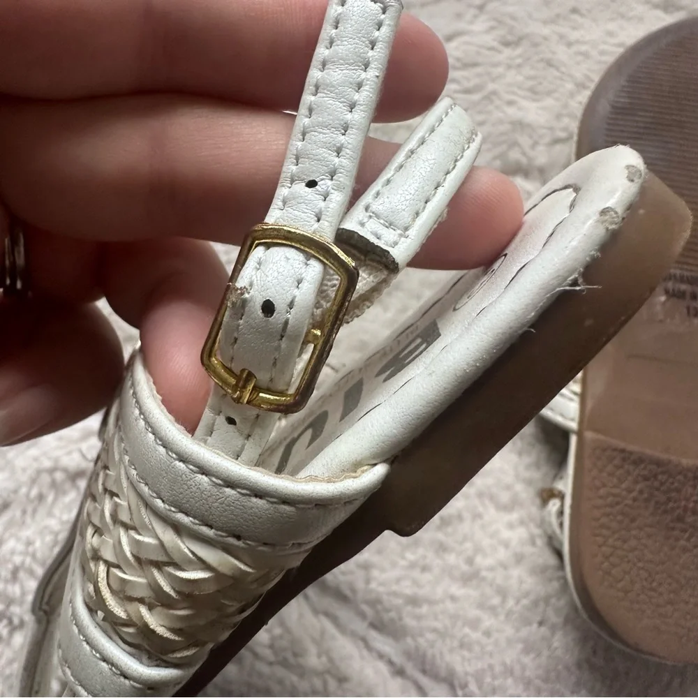 Blue Suede Shoes | White Bling Girls Sandals | Size 13